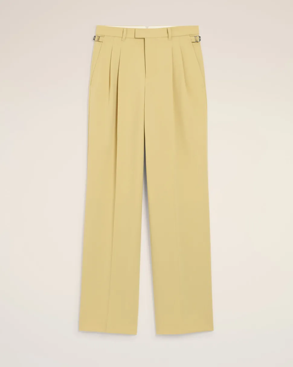 Pantalon Vert Large Avec Pattes De Serrages De Laine