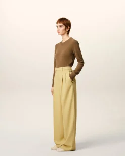 Pantalon Vert Large Avec Pattes De Serrages De Laine