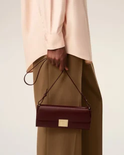 Pochette Bordeaux Mimi En Cuir Lisse