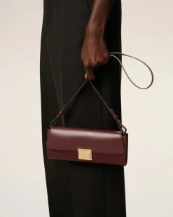 Pochette Bordeaux Mimi En Cuir Lisse