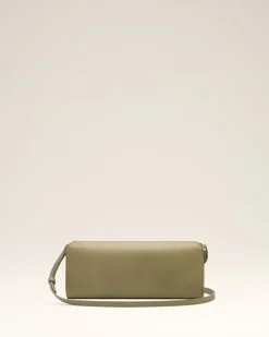 Pochette Vert Mimi En Cuir Lisse