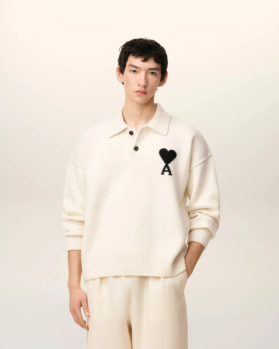 Polo Blanc Ami De Coeur En Laine