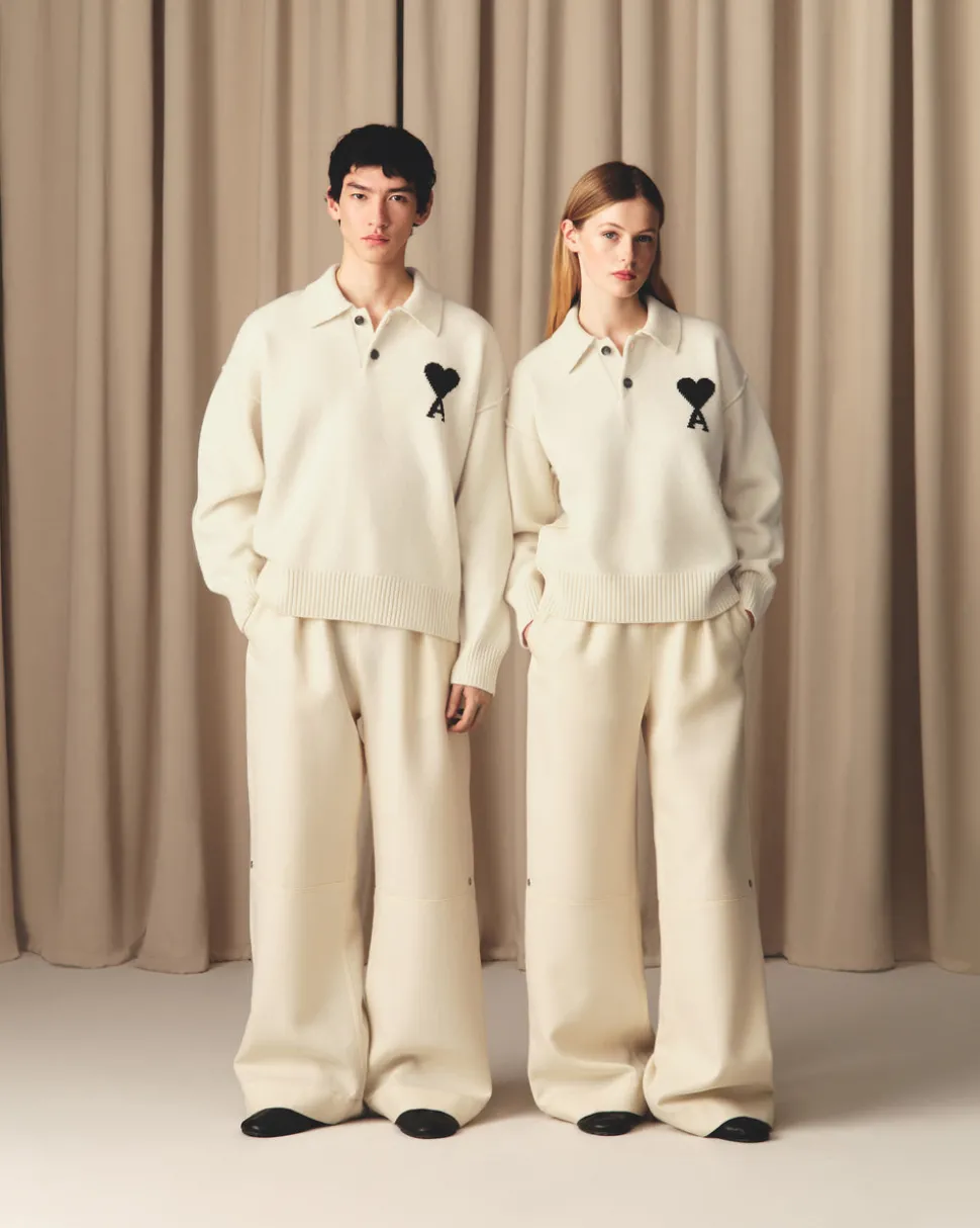 Polo Blanc Ami De Coeur En Laine