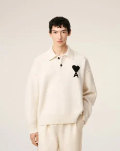 Polo Blanc Ami De Coeur En Laine