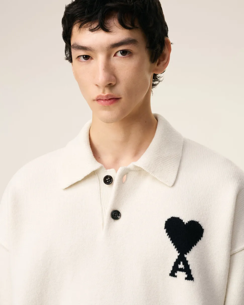 Polo Blanc Ami De Coeur En Laine