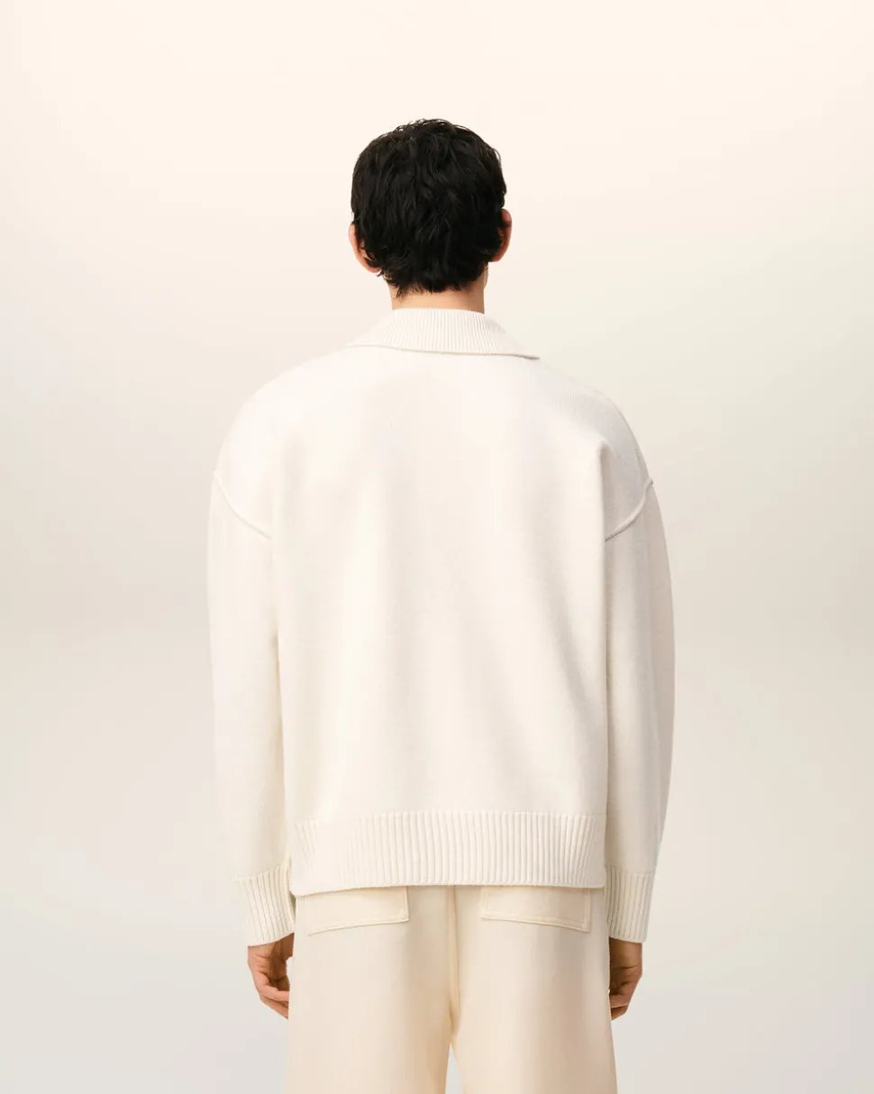 Polo Blanc Ami De Coeur En Laine