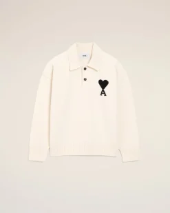 Polo Blanc Ami De Coeur En Laine