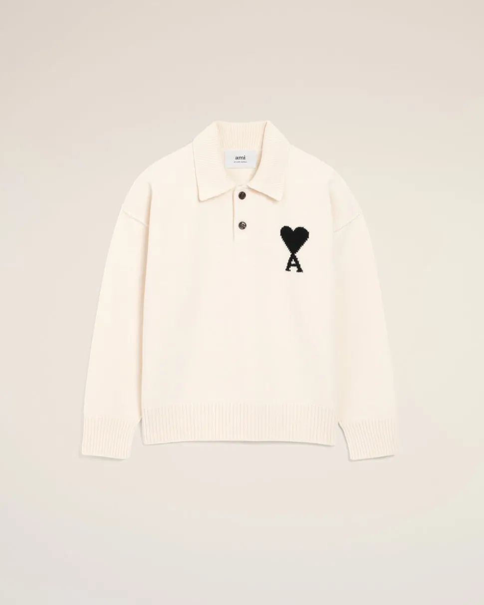 Polo Blanc Ami De Coeur En Laine