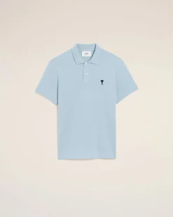 Polo Bleu Ami De Coeur Contrasté En Coton