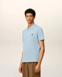 Polo Bleu Ami De Coeur Contrasté En Coton