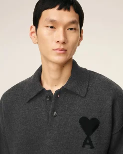 Polo Gris Ami De Coeur En Laine