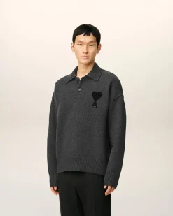 Polo Gris Ami De Coeur En Laine