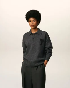 Polo Gris Ami De Coeur En Laine