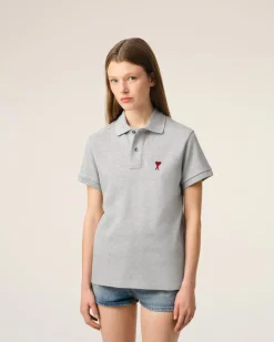 Polo Gris Ami de Coeur En Coton