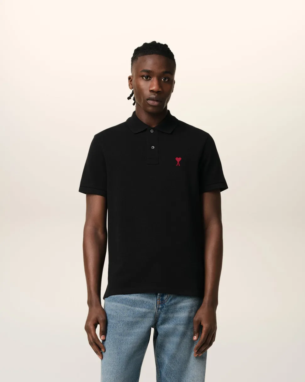 Polo Noir Ami De Coeur En Coton Organique