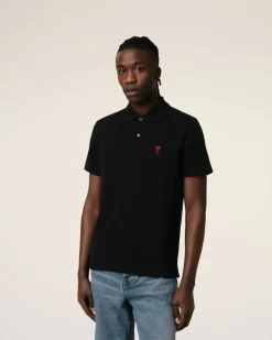 Polo Noir Ami De Coeur En Coton Organique