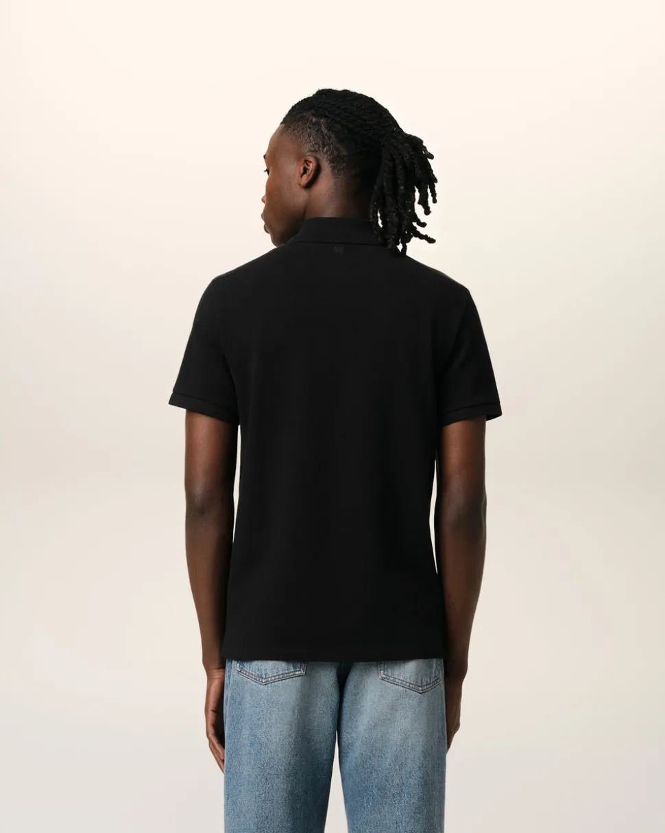 Polo Noir Ami De Coeur En Coton Organique