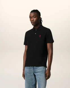 Polo Noir Ami De Coeur En Coton Organique