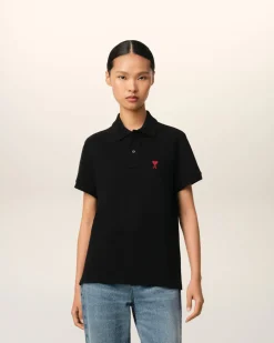 Polo Noir Ami De Coeur En Coton Organique