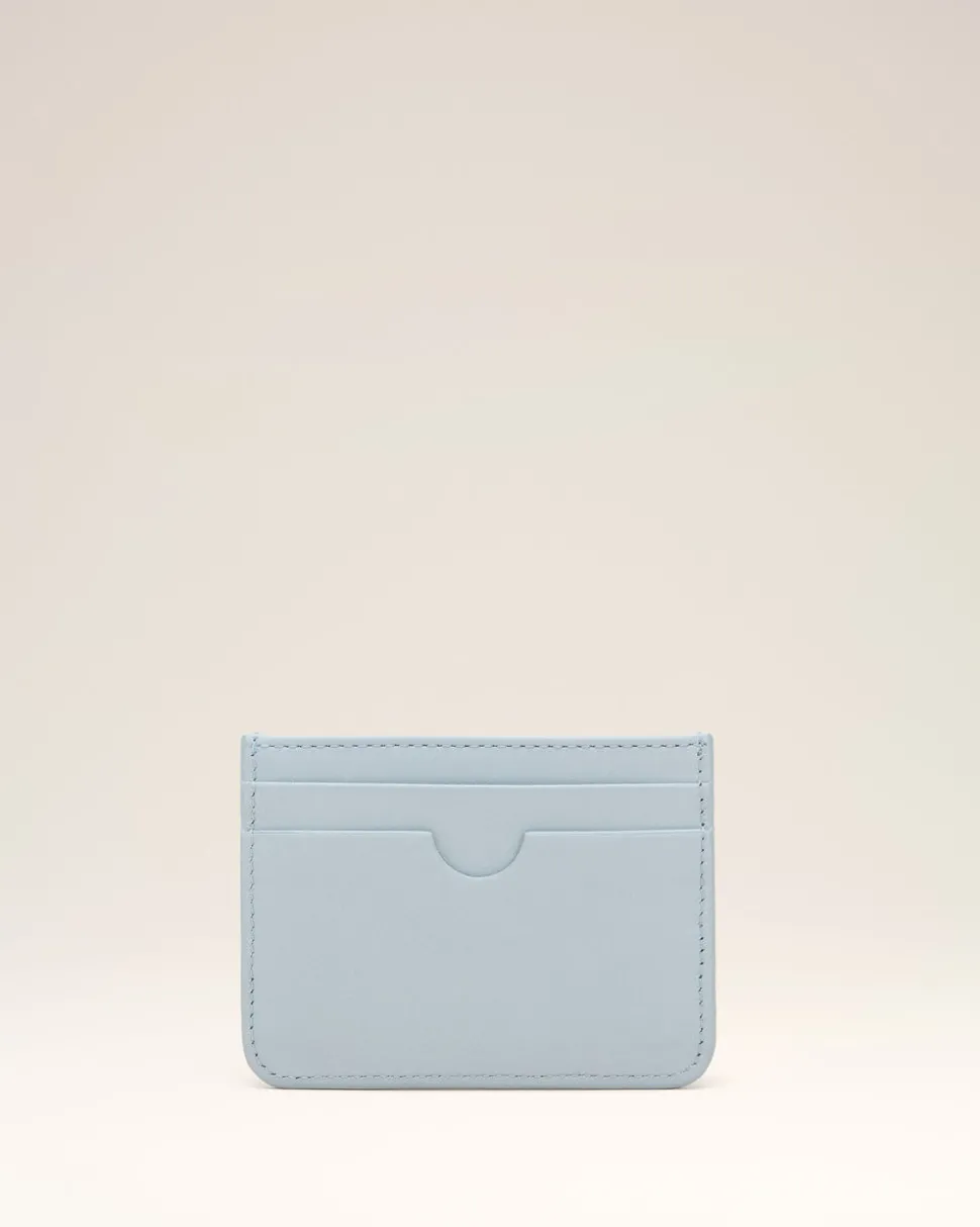 Porte Cartes Bleu Ami De Coeur En Cuir Lisse