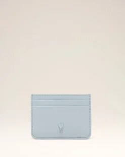 Porte Cartes Bleu Ami De Coeur En Cuir Lisse