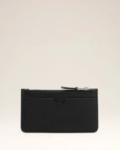 Porte Cartes Noir Zippé Ami De Coeur En Cuir Lisse