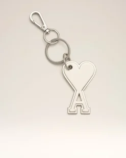 Porte Clés Argenté Ami De Coeur En Métal