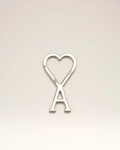 Porte Clés Argenté Mousqueton Ami De Cœur En Métal