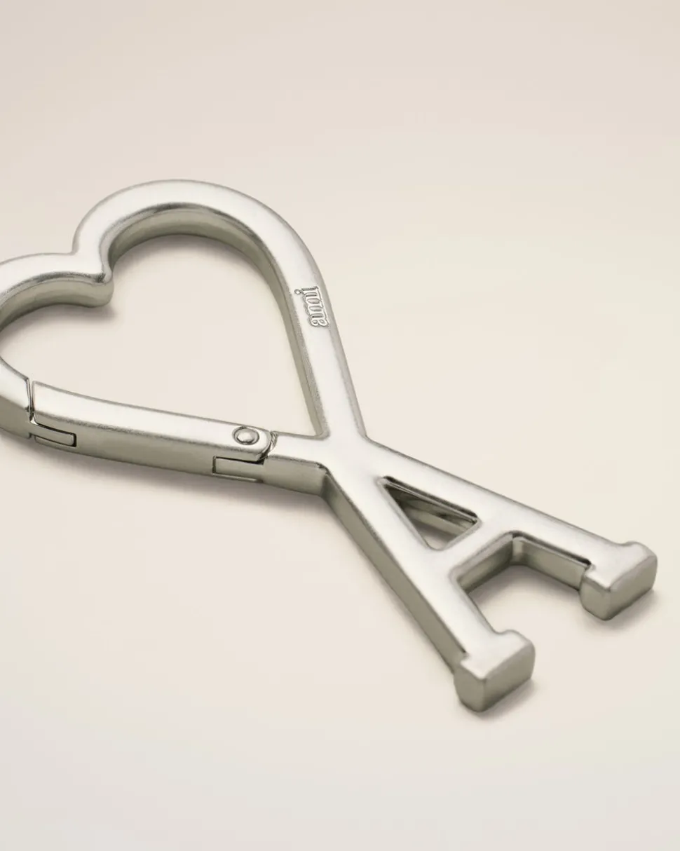 Porte Clés Argenté Mousqueton Ami De Cœur En Métal