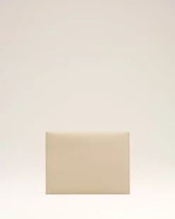 Porte-Cartes Beige Plié Carrousel En Cuir