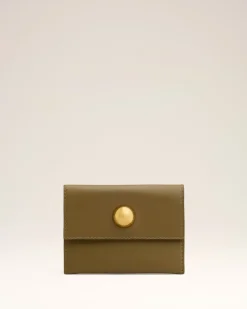 Porte-Cartes Kaki Plié Carrousel En Cuir