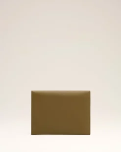 Porte-Cartes Kaki Plié Carrousel En Cuir