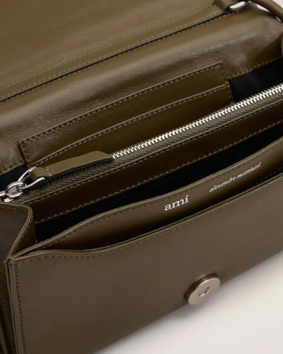 Portefeuille Kaki A Bandoulière Voulez-Vous En Cuir