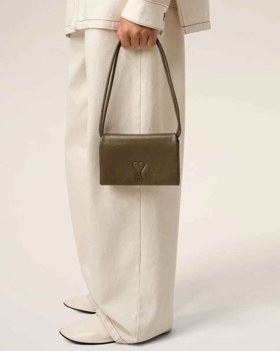 Portefeuille Kaki A Bandoulière Voulez-Vous En Cuir