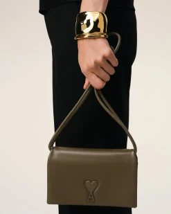 Portefeuille Kaki A Bandoulière Voulez-Vous En Cuir