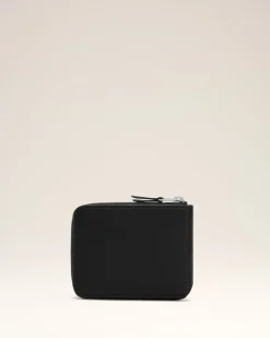 Portefeuille Noir Compact Ami De Coeur En Cuir Lisse