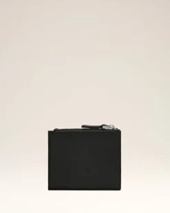 Portefeuille Plié Noir Voulez Vous En Cuir Lisse