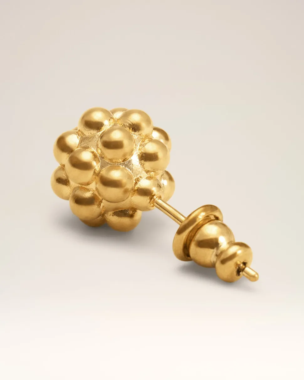 Puces Oreilles Dorées Perlées En Laiton