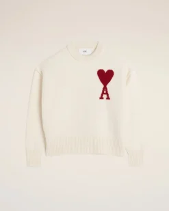 Pull Blanc Ami de Coeur En Laine