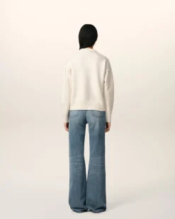 Pull Blanc Ami de Coeur En Laine