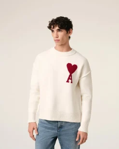 Pull Blanc Ami de Coeur En Laine
