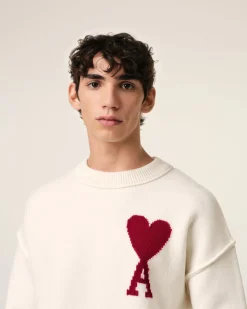 Pull Blanc Ami de Coeur En Laine