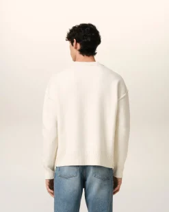 Pull Blanc Ami de Coeur En Laine