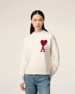 Pull Blanc Ami de Coeur En Laine