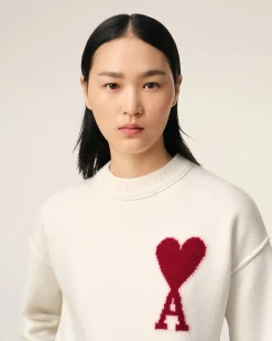 Pull Blanc Ami de Coeur En Laine