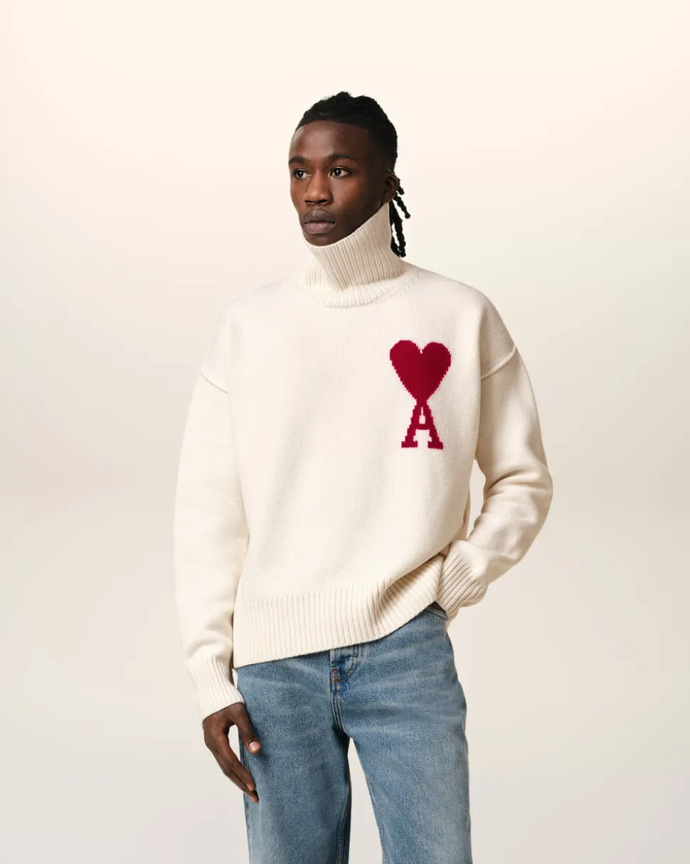 Pull Blanc Ami de Coeur En Laine