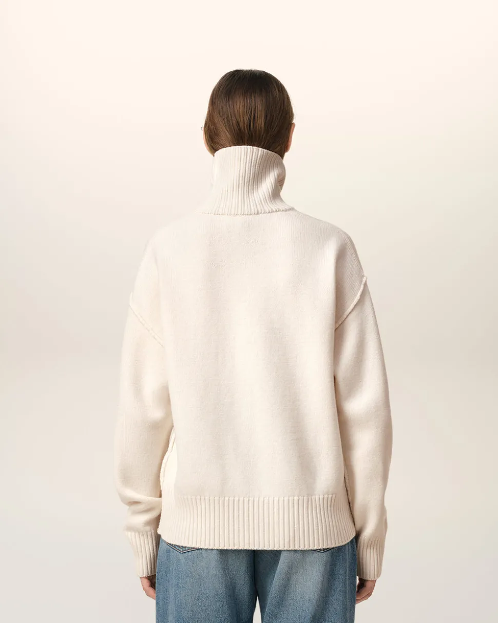 Pull Blanc Ami de Coeur En Laine