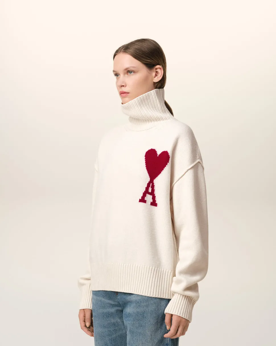 Pull Blanc Ami de Coeur En Laine