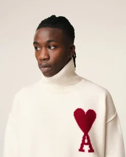 Pull Blanc Ami de Coeur En Laine