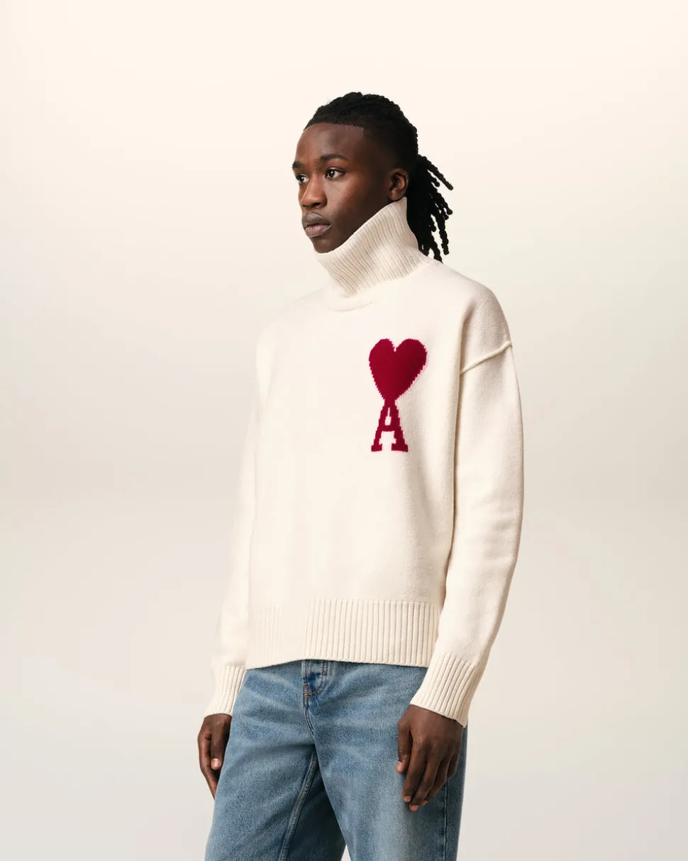 Pull Blanc Ami de Coeur En Laine